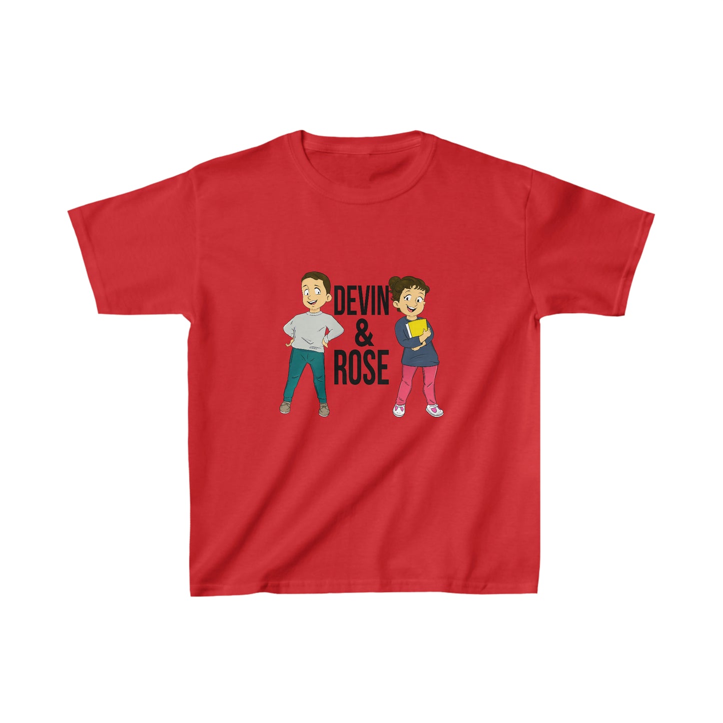 Devin & Rose Black Font Kids Cotton T-Shirt
