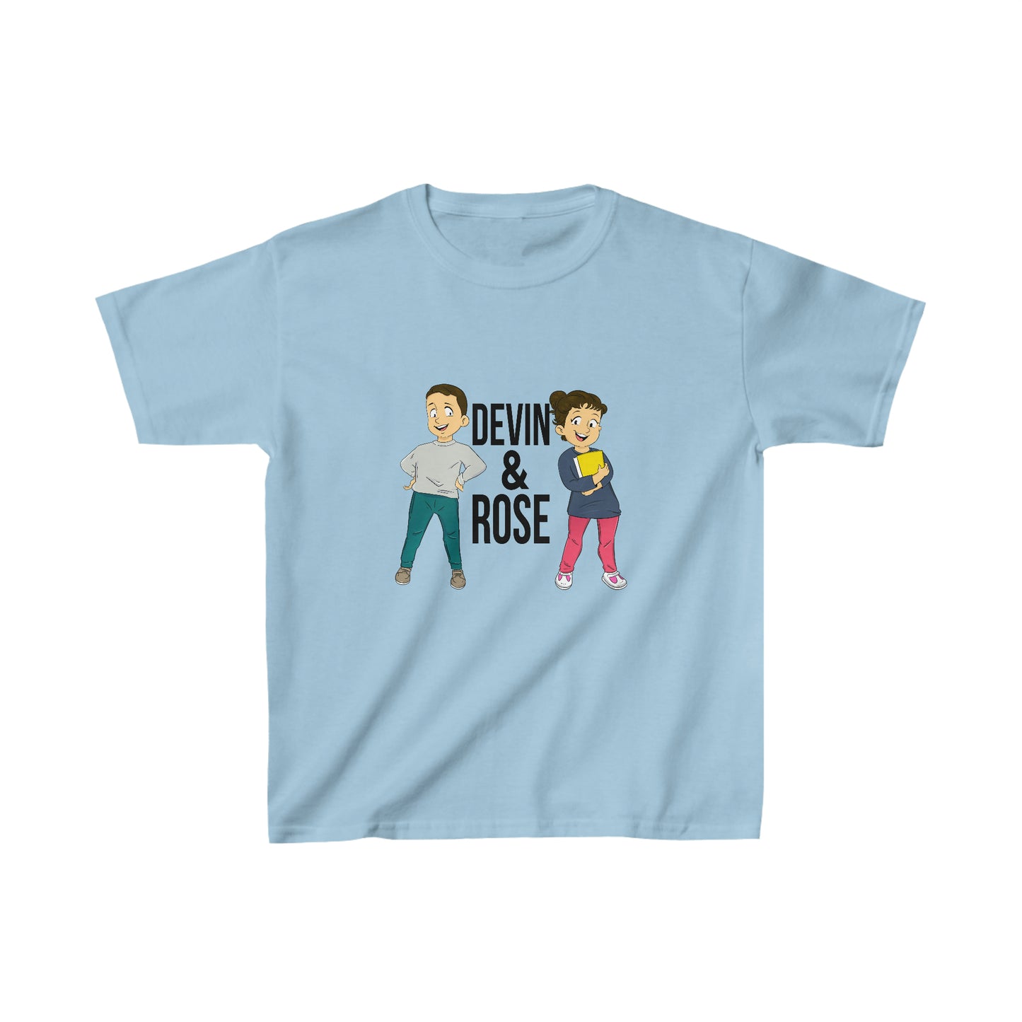Devin & Rose Black Font Kids Cotton T-Shirt