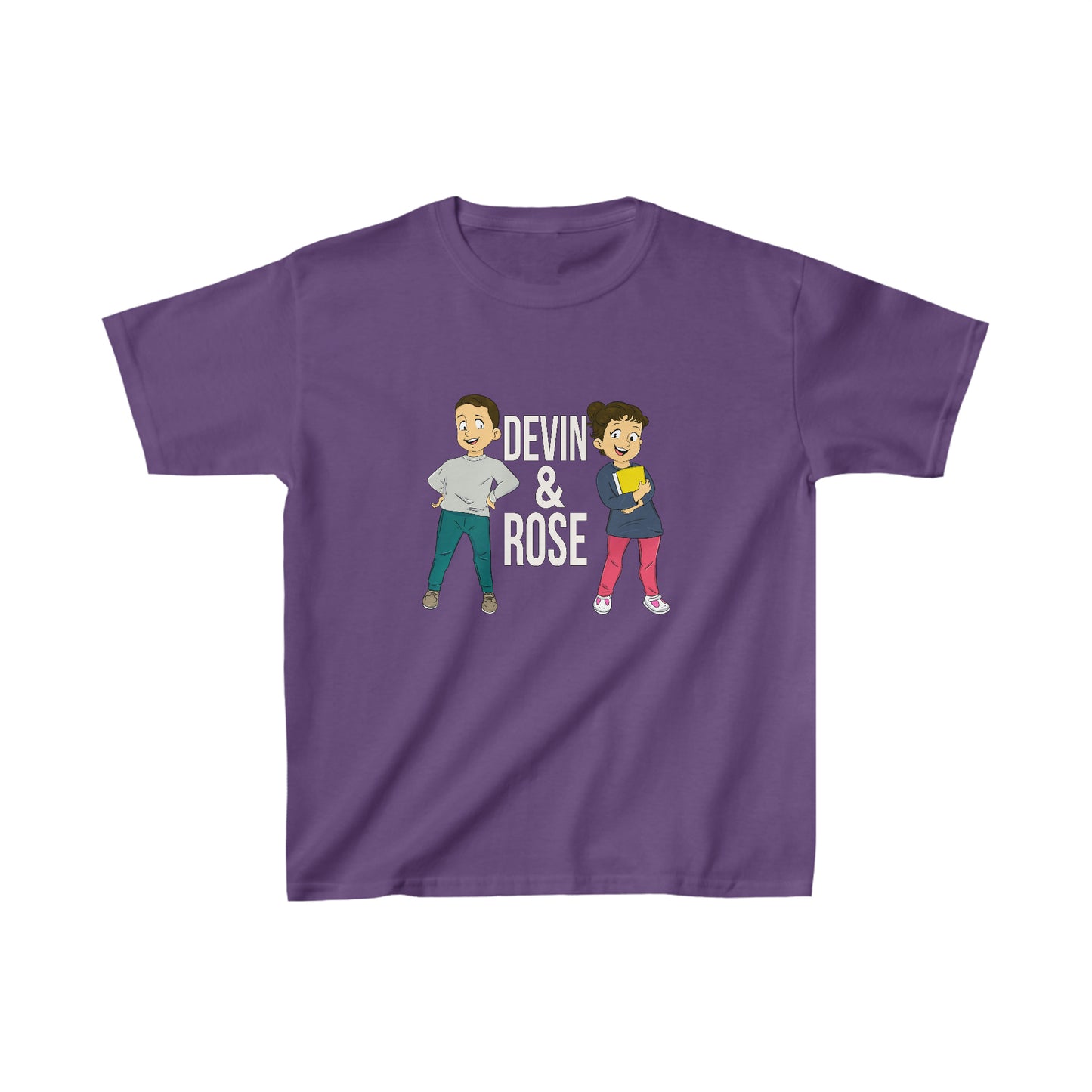 Devin & Rose White Font Kids Cotton T-Shirt