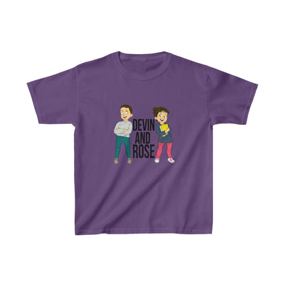 Devin and Rose Black Font Kids Cotton T-Shirt