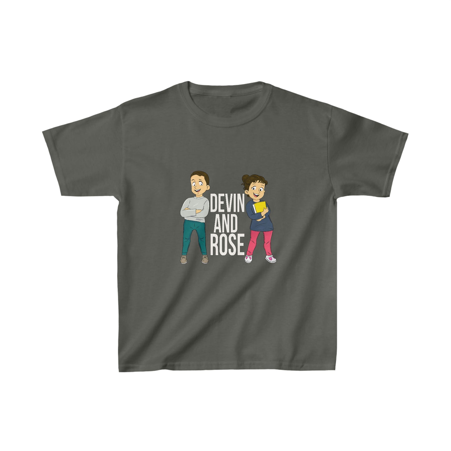 Devin and Rose White Font Kids Cotton T-Shirt