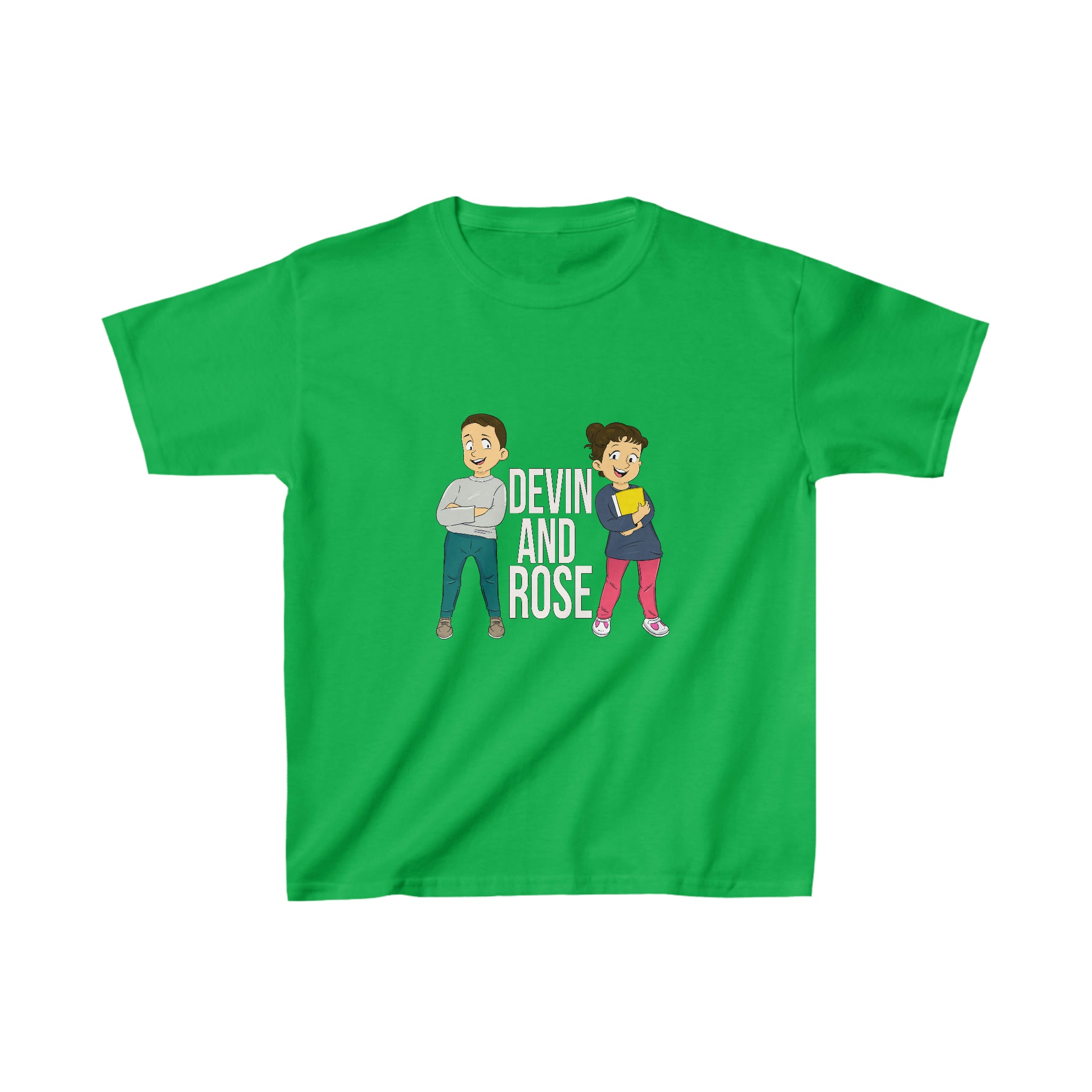 Devin and Rose White Font Kids Cotton T-Shirt