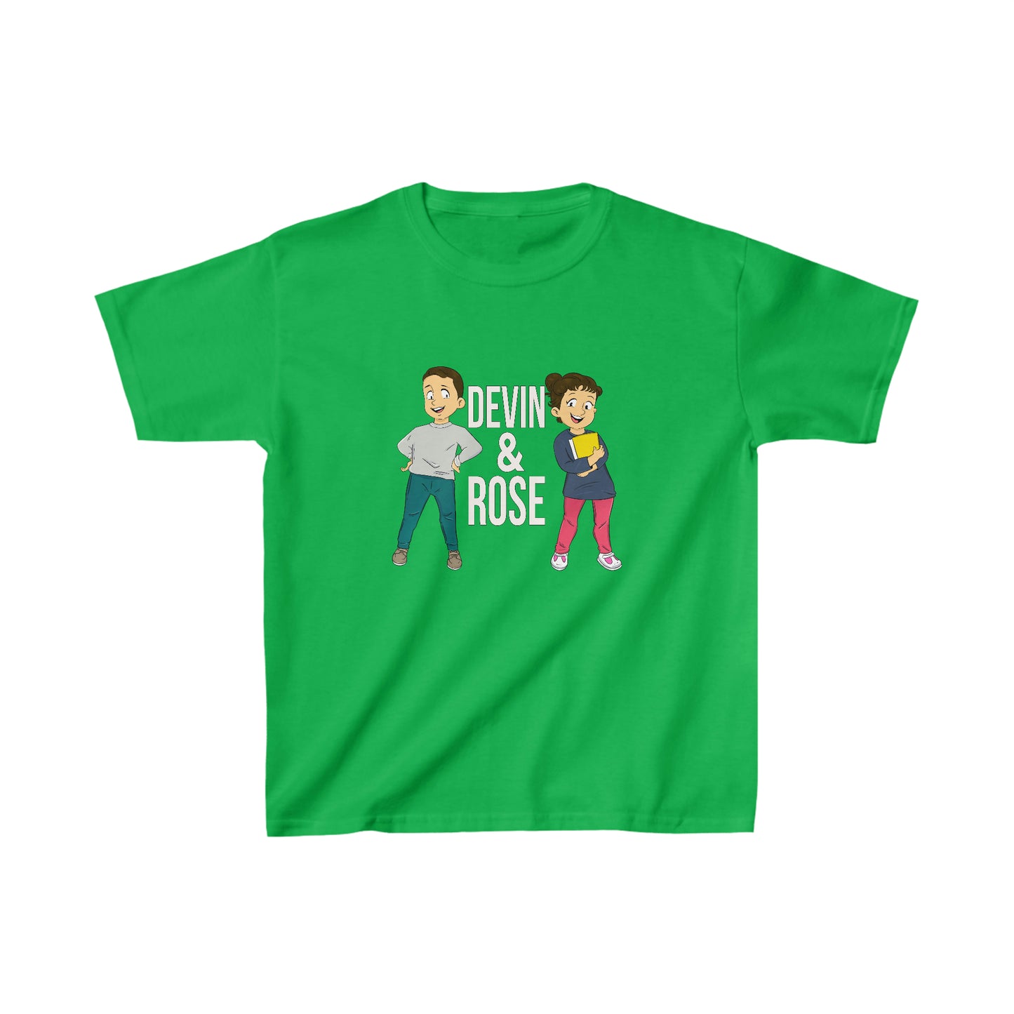 Devin & Rose White Font Kids Cotton T-Shirt