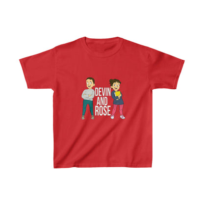 Devin and Rose White Font Kids Cotton T-Shirt