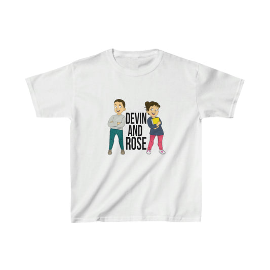 Devin and Rose Black Font Kids Cotton T-Shirt