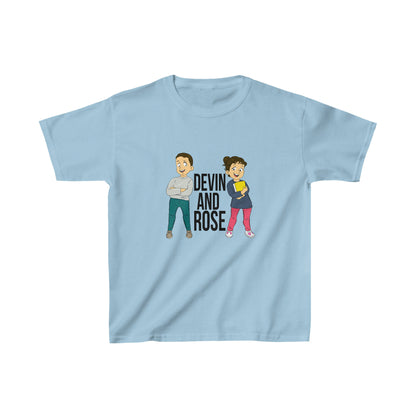 Devin and Rose Black Font Kids Cotton T-Shirt