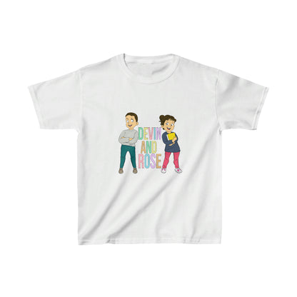 Devin and Rose Color Font Kids Cotton T-Shirt