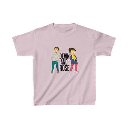 Devin and Rose Black Font Kids Cotton T-Shirt